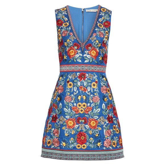 Alice + Olivia Dresses & Skirts - NWT Alice + Olivia Patty Embellished Mini Dress Floral Embroidered Riviera 4